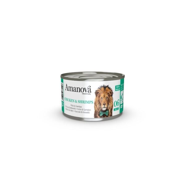 Amanova Gato Geleia Galinha & Gambas Lata 70g