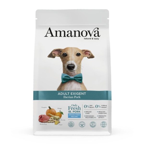 Amanova Cão Adulto Exigent Sem Cereais Porco Ibérico