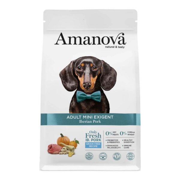 Amanova Cão Adulto Mini Exigent Sem Cereais Porco Ibérico