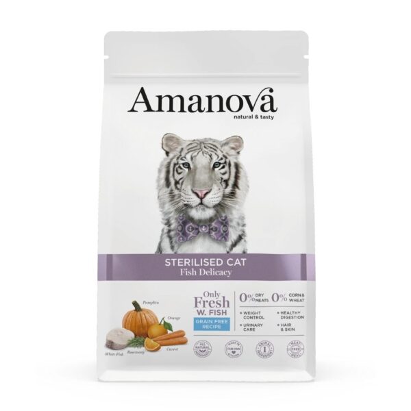 Amanova Gato Adulto Esterilizado Sem Cereais Peixe