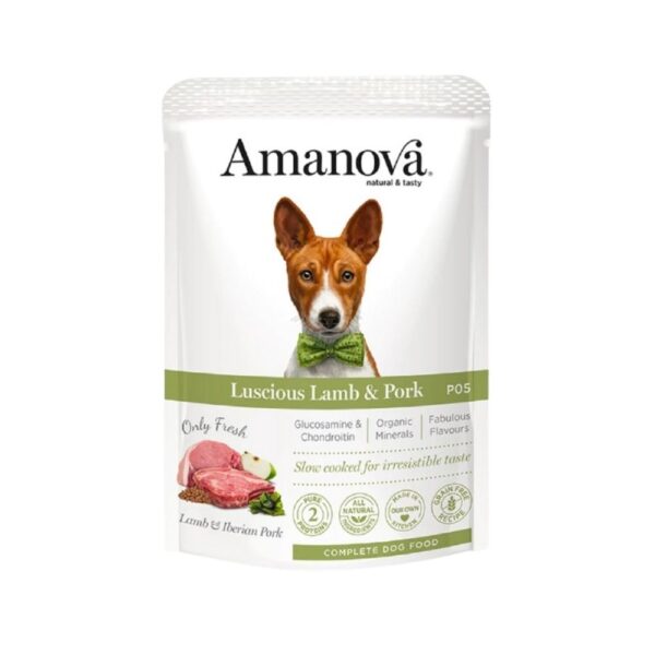 Amanova Cão Patê Borrego e Porco Saqueta