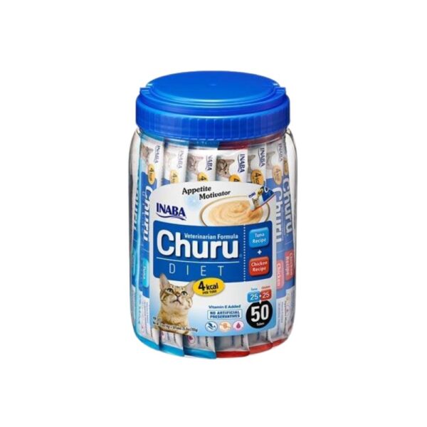 Churu Puré Diet para Gatos Galinha e Atum Box 50 Tubos