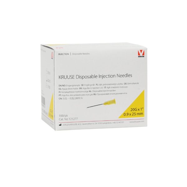 Kruuse Agulhas descartáveis para Injecção (0,9x25mm) Caixa com 100 unidades