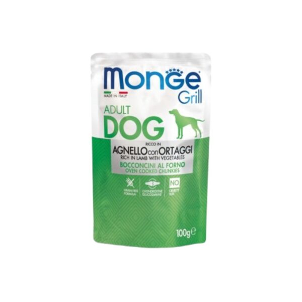 Monge Cão Grill Adulto Borrego & Vegetais 100g