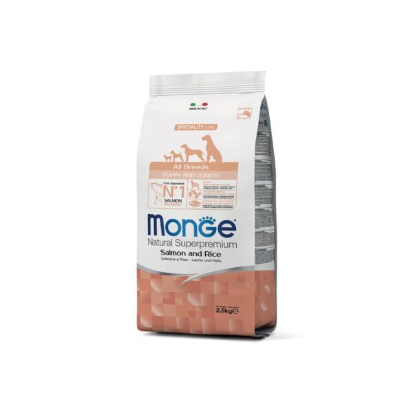 Monge Cão Monoprotein Line Cachorro & Júnior Salmão e Arroz