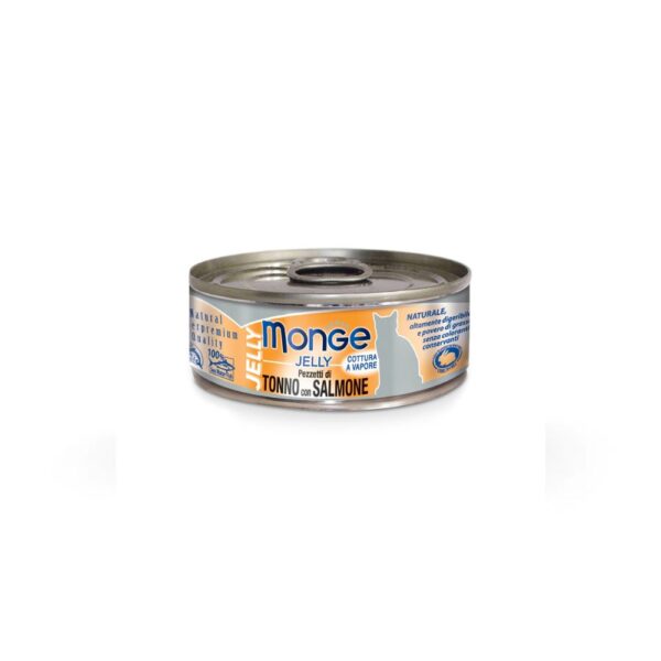 Monge Gato Geleia Atum e Salmão Lata 80g