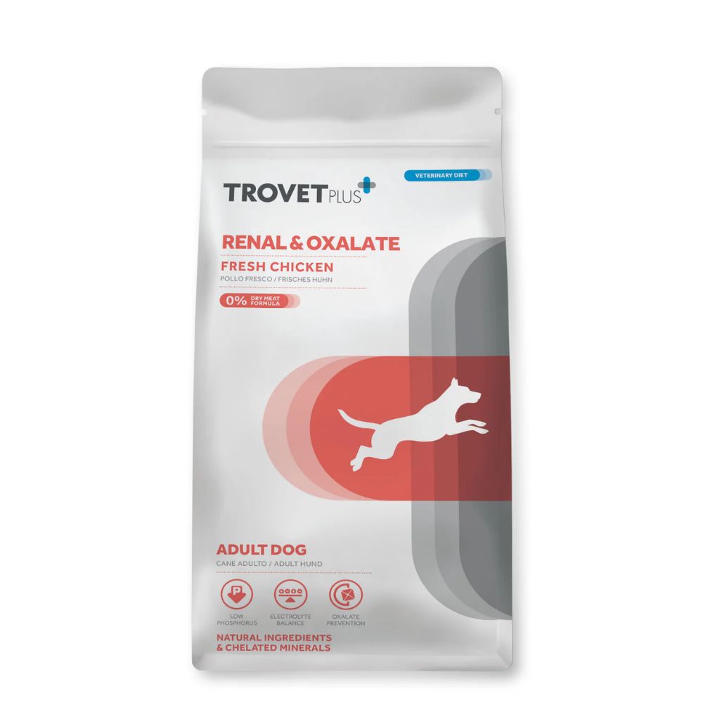 Trovet Plus Renal & Oxalato Fresh Galinha – Comida Dietética Seca para Cães