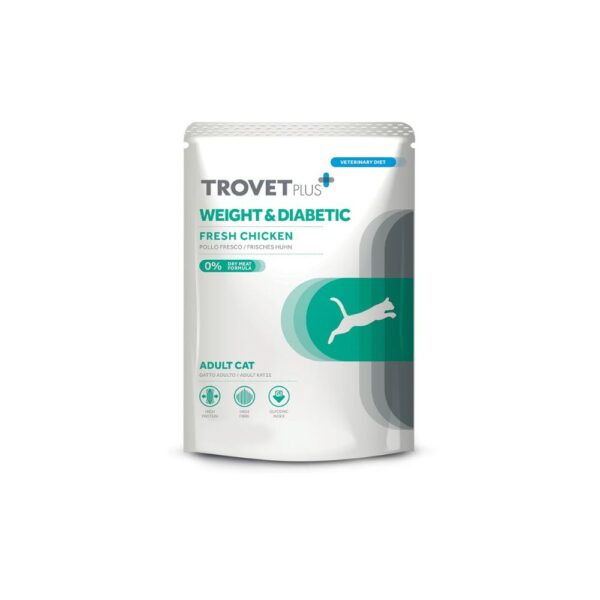 Trovet Plus Peso & Diabetc Fresh Galinha – Comida Húmida para Gatos