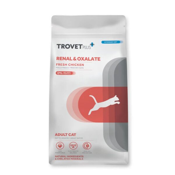 Trovet Plus Renal & Oxalato Fresh Galinha – Comida Dietética Seca para Gatos