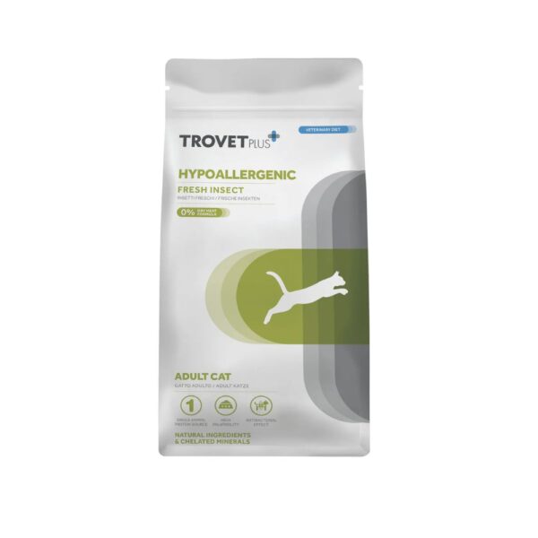 Trovet Plus Hipoalergénico Fresh Inseto – Comida Dietética Seca para Gatos