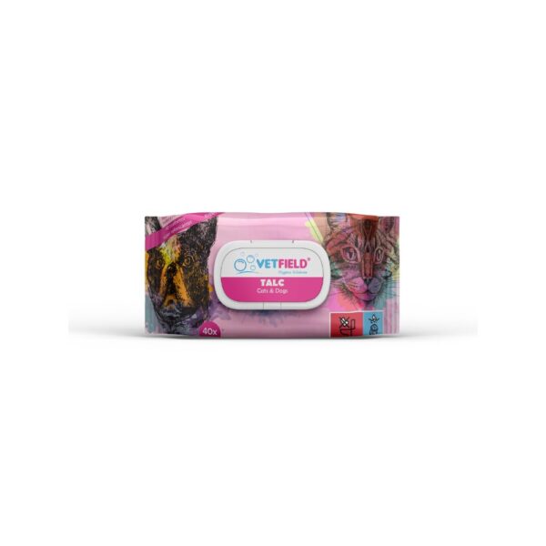 Vetfield Toalhitas Higiénicas Talco para Cães e Gatos