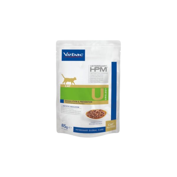 Virbac HPM Gato Urology Dissolution & Prevention U Pedaços com Molho 85g